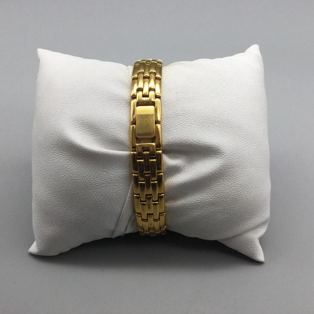 Seiko 22E20-7399 Womens Watch 14mm MOP Gold Tone Diamond New Battery 6.5